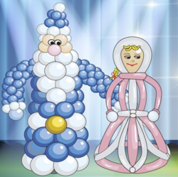 Фигура из шаров "Дед Мороз и Снегурочка"